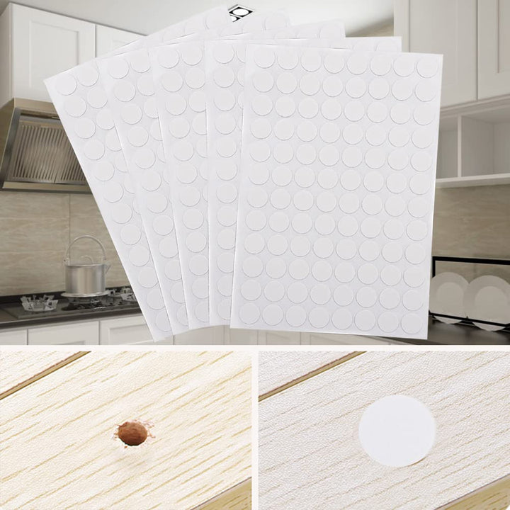 5 Sheets Self-Adhesive Screw Hole Stickers, 54 in 1 Sel
