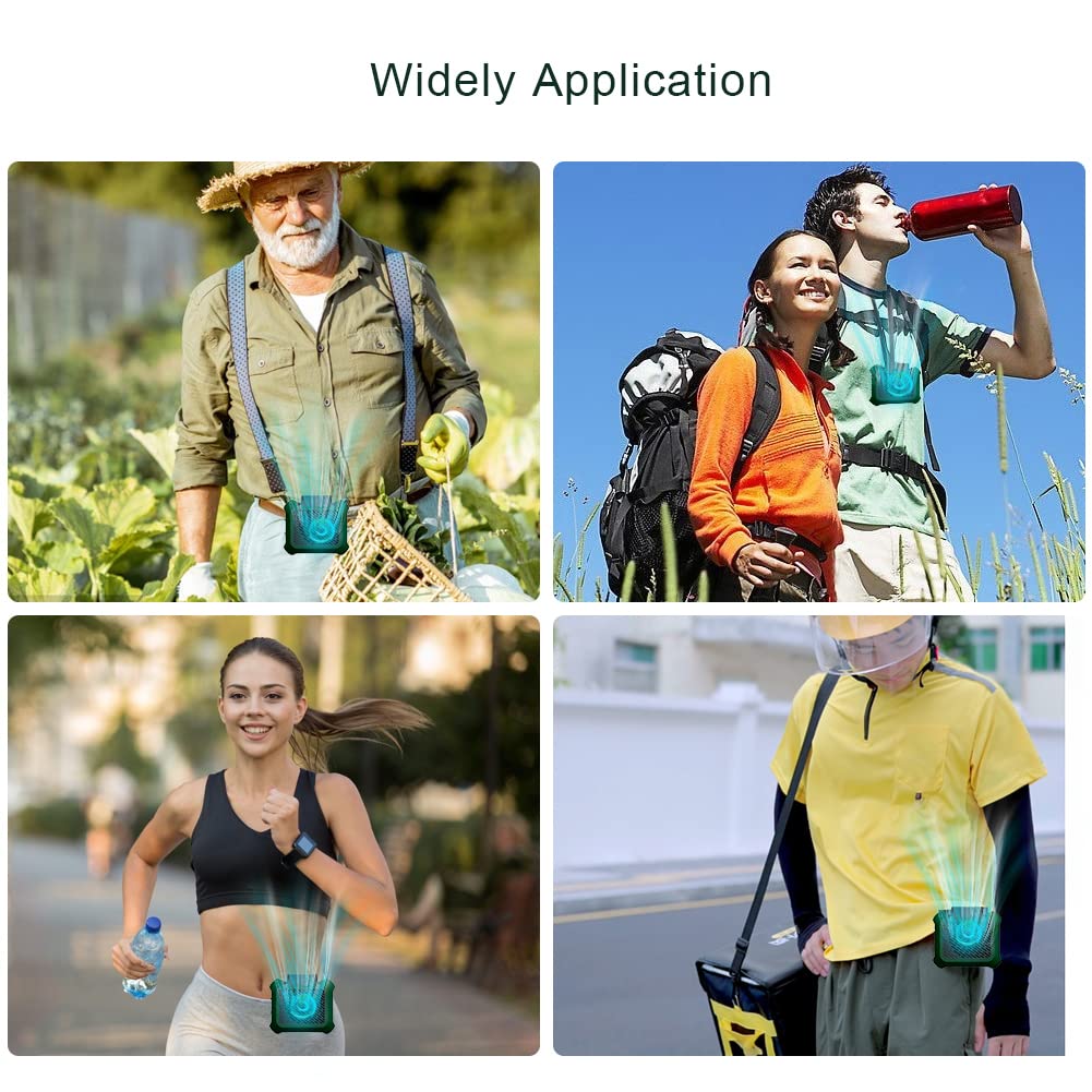 Portable Waist Fan, Mini Necklace Fan, 6000mAh Battery Operated Belt Fan, Can Use as Flashlight &amp; Power Bank, Rechargeable Personal Wearable Fan for Outdoor Working Camping Trip