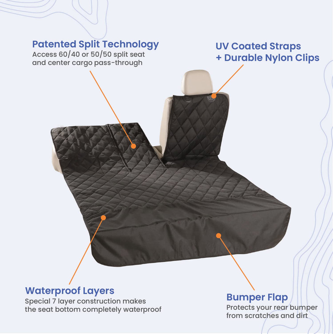 SUV Cargo Liner, Trunk Protector for Vehicles, Durable Cargo Mat for SUV, Compatible with 60/40 Split Seats &amp; Armrest Pass-Through, Waterproof, Easy to Clean, Non-Slip - Small Size, Black