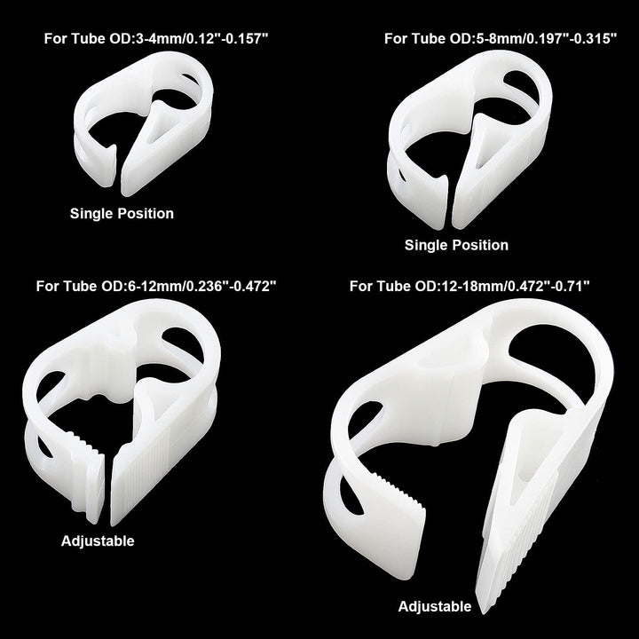 1/4 - 1/2 Plastic Tubing Clamps Adjustable Tube Clamp, Laboratory Pinch Valve Flow Control Hose Clamp - Pack of 5 White