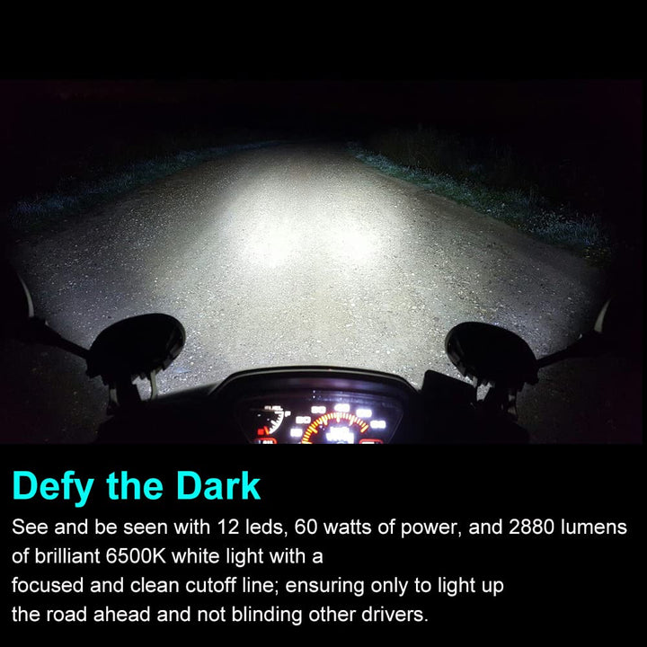 Fog Light for Harley Driving Lights 2pcs 4.5 Inch 60W Led Fog Light Bulbs with White Halo Ring Angel Eyes DRL Led Fog Lamp Bulb Offroad Lamp for Motorcycle (4B Harley Fog Lights)
