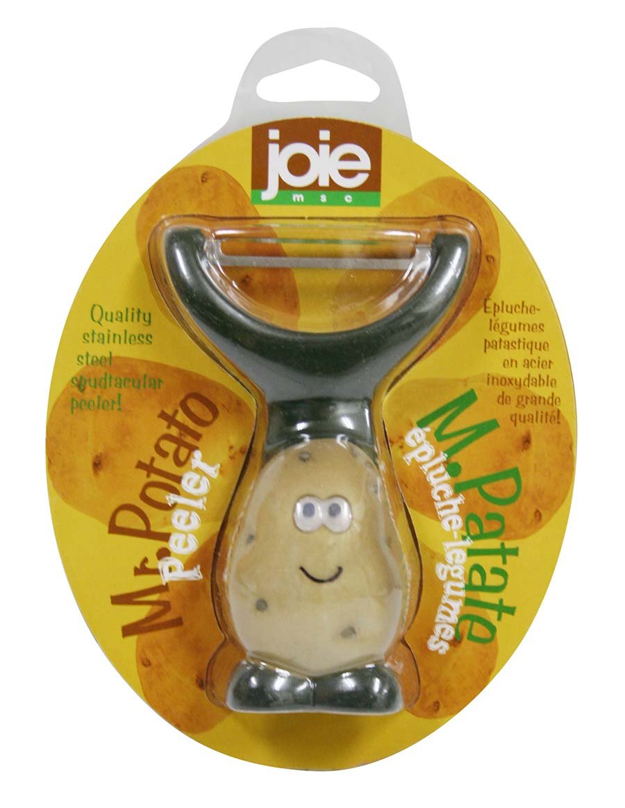 Mr Potato Y-Shaped Peeler, Cute Kitchen Gadget for Vegetables and Fruit, Create Long Wide Veggie Pasta Strands, Stainless Steel Blade