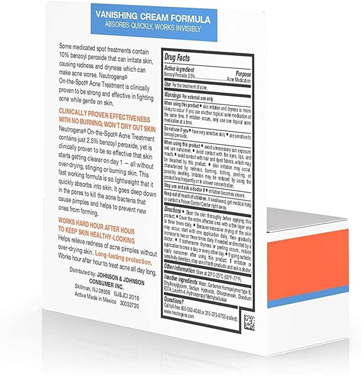Neutrogena On-The-Spot Acne Treatment Vanishing Cream F