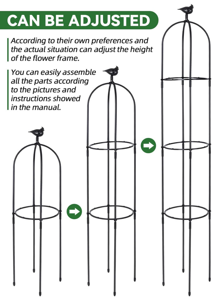 6 Feet Tall Garden Trellis for Climbing Plants Kalolary Garden Tower Obelisk Trellises Rustproof Metal Potted Plant Climbing Support for Indoor Outdoor Flowers Vegetable Fruits Vines Support (Blue)