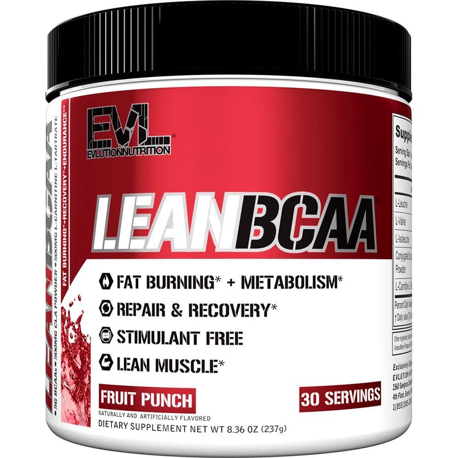 Stimulant Free Lean BCAA Powder Nutrition BCAAs Amino Acids Powder with CLA Carnitine and 2:1:1 Branched Chain Amino Acids Supports Muscle Recovery Fat Burn and Metabolism - Fruit Punch