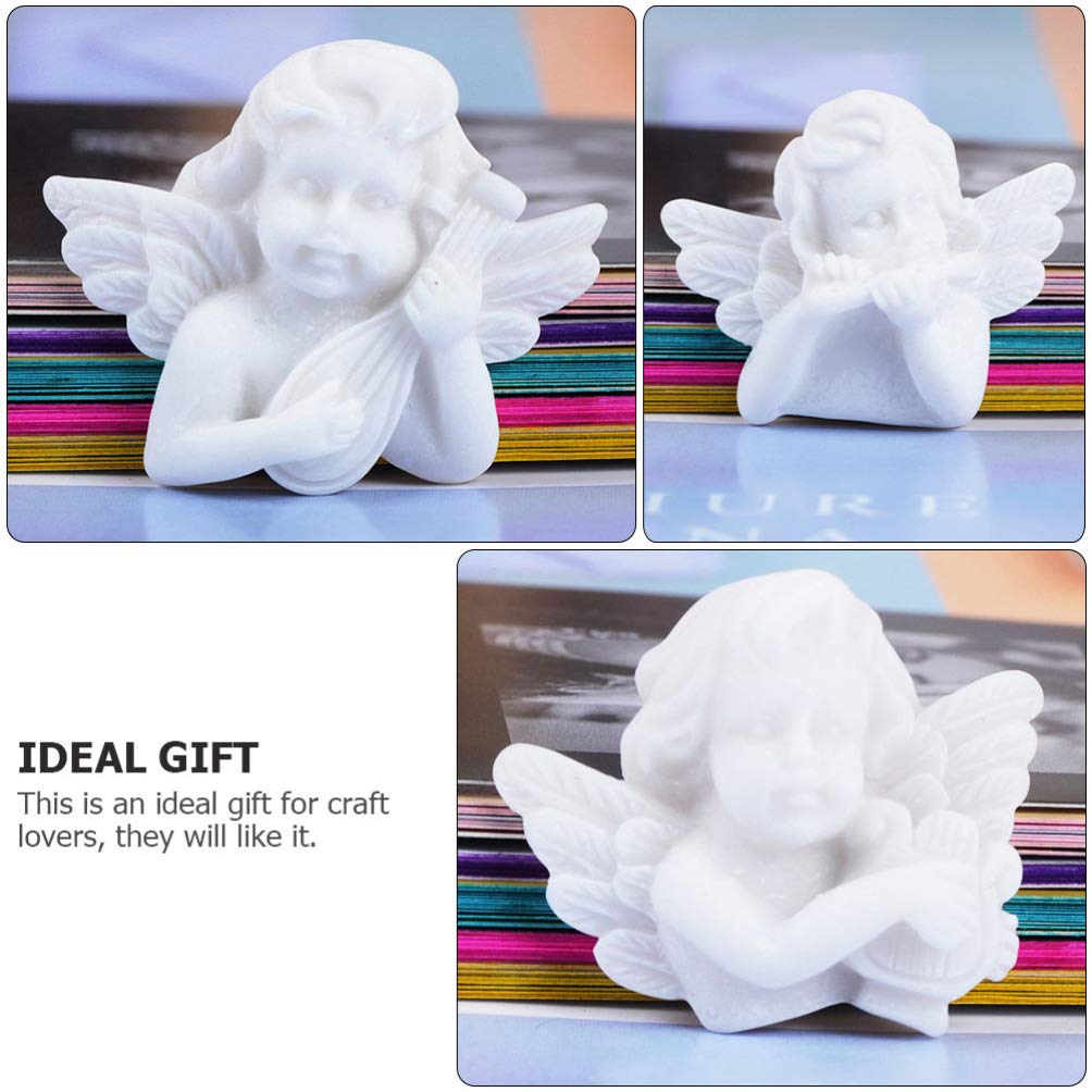 EXCEART 30Pcs Miniature Angel Figurine Mini Child Angel Statue Resin Embellishments Flatback Beads Charm Ornament Cherubs Angels for DIY Scrapbooking Craft Phone Case (Mixed Style)