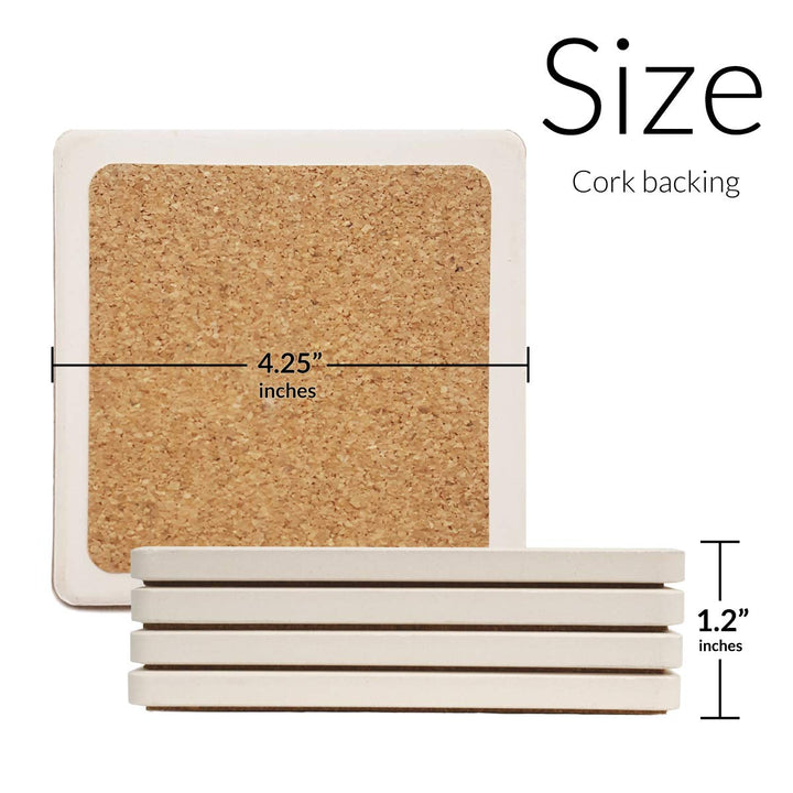 Absorbent Coasters, 4-1/4-Inch, Retro Modern, Set of 4