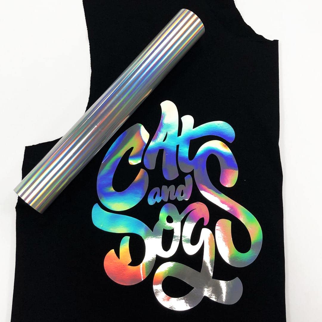 Holographic Htv Heat Transfer Vinyl Roll Reflective Htv 12 Inch x 6 Feet Htv Heat Hransfer for Silhouette CameoVinyl RollsVinyl Design for T-Shirts Heat Vinyl Design