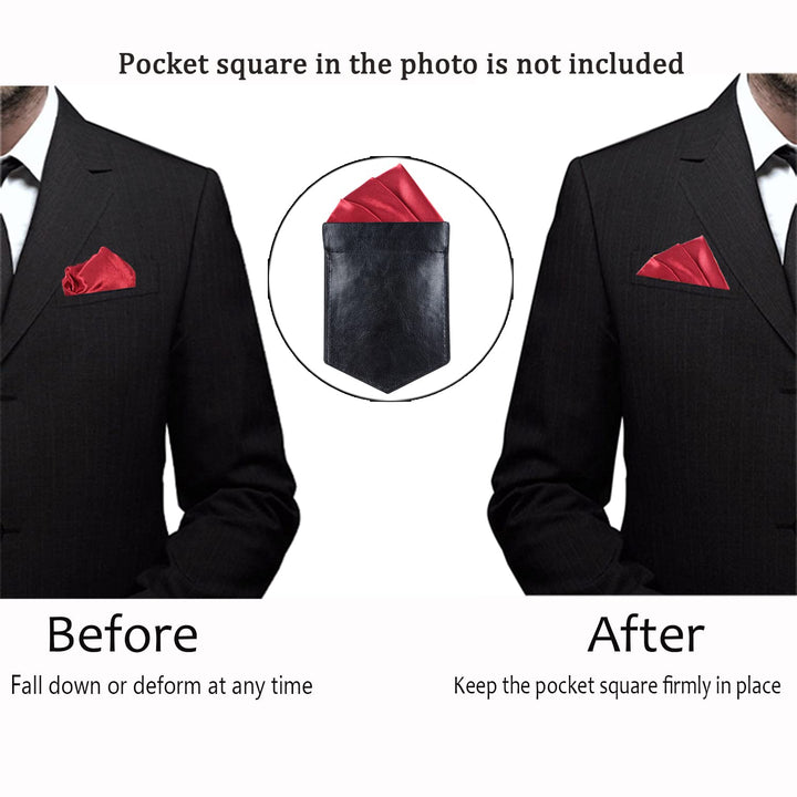 ONLVAN Pocket Square Holder Leather Slim Pocket Square 