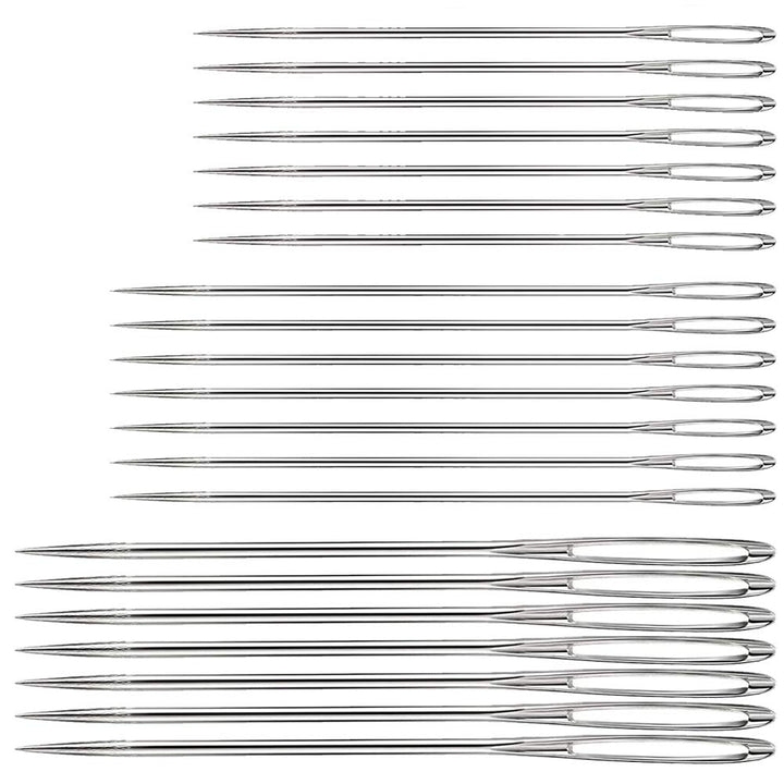 Large Eye Sewing Needles, Sewing Needles, Stainless Steel Embroidery Thread Needle, Handmade Yarn Knitting Needles Leather Needle (21 Pieces)