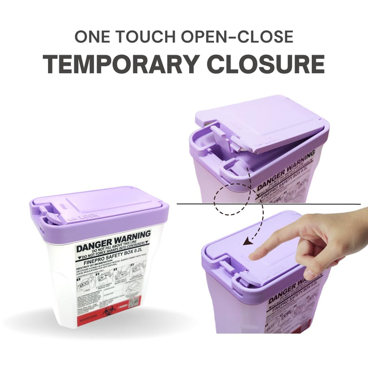 FINEPRO 0.2L Size Portable Pen-Needle Disposal Containe