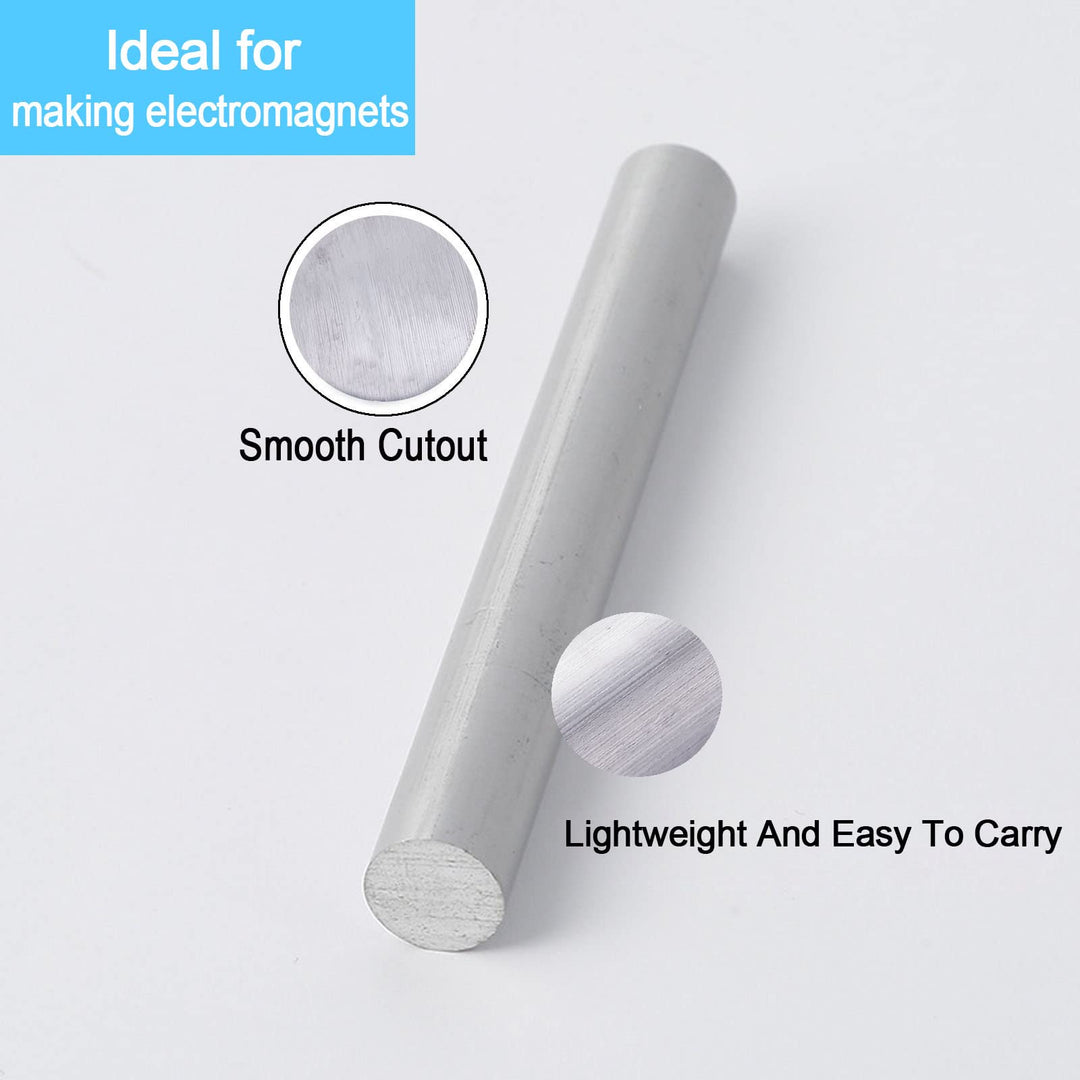 Soft Iron Rod, High Pure Iron Rod, Ideal Core for Making Electromagnets, 0.5 Diameter, 6 Long