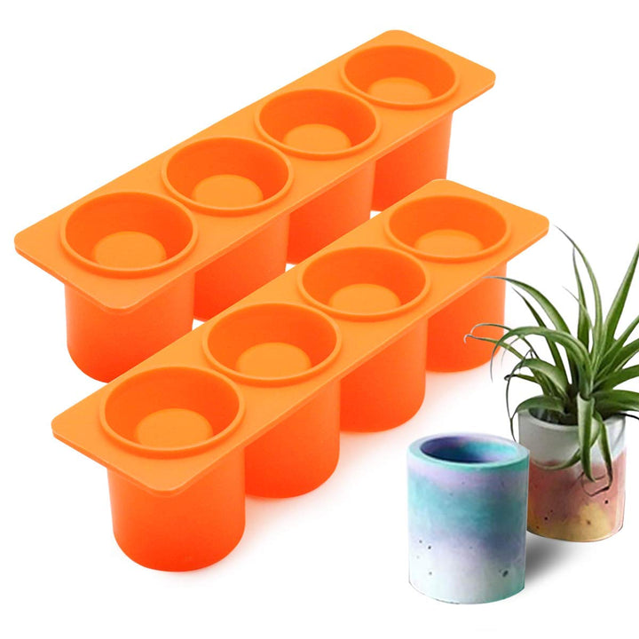 2Pcs Succulent Plants Pot Concrete Cement Mold Flower P