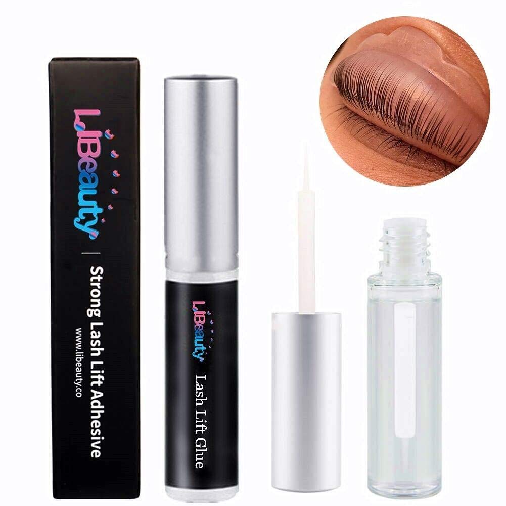 Lash Lift Glue Adhesive, Eyebrow Lamination Glue, Eyelash Perming Rod Fix Glue for Eyelash Curl Clean &amp; Strong 3 Seconds to Set Lash Premium Dissolves Quickly in Water (lash Lift Glue 2pcs)