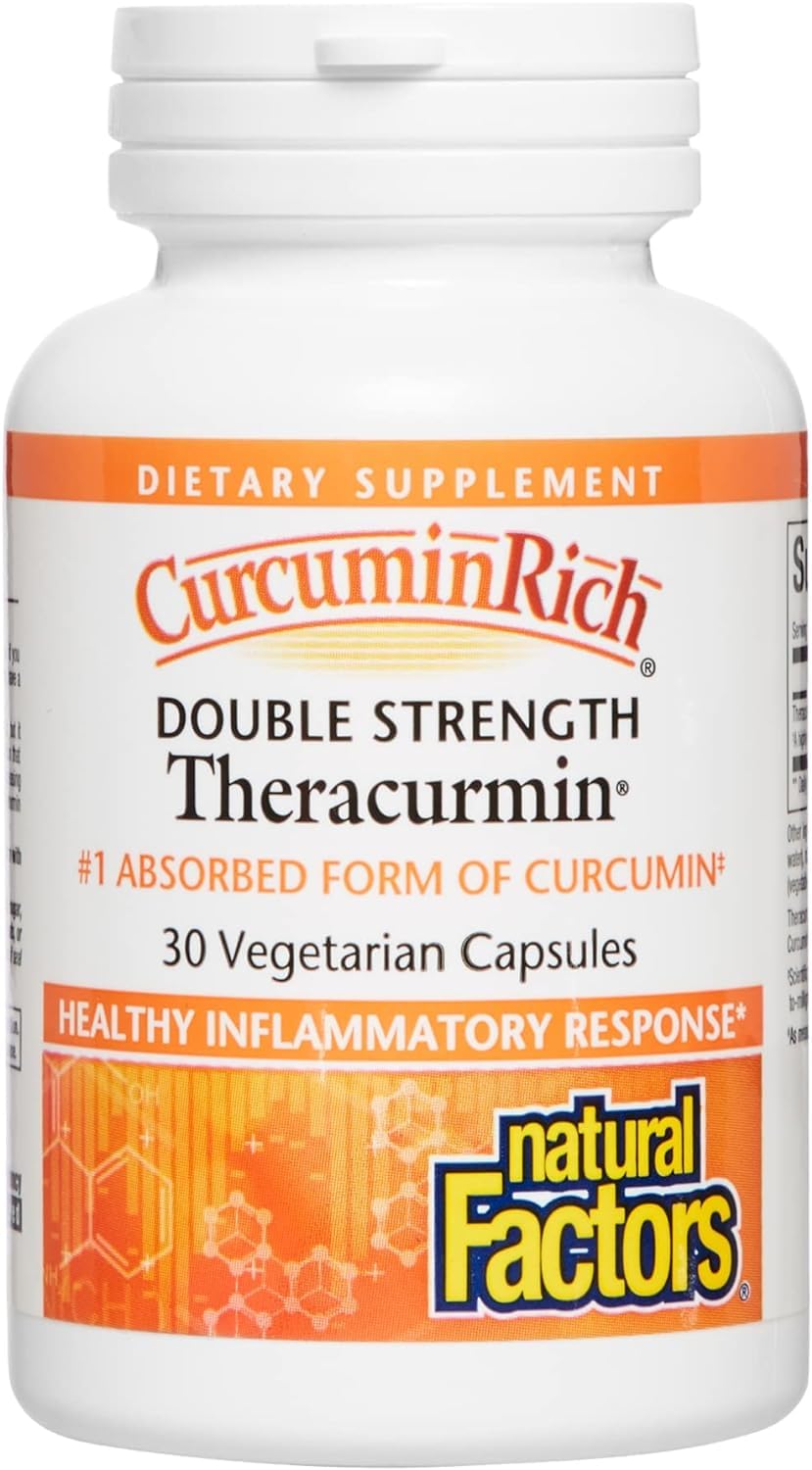 Natural Factors Curcuminrich Double Strength Theracurmin, 30 Vcaps (600 mg)