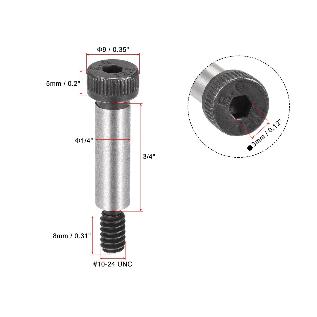 Alloy Steel Hexagon Socket Head Shoulder Screws Bolts, 3/4 Shoulder Length, 1/4 Shoulder Dia, #10-24 Thread, 10pcs