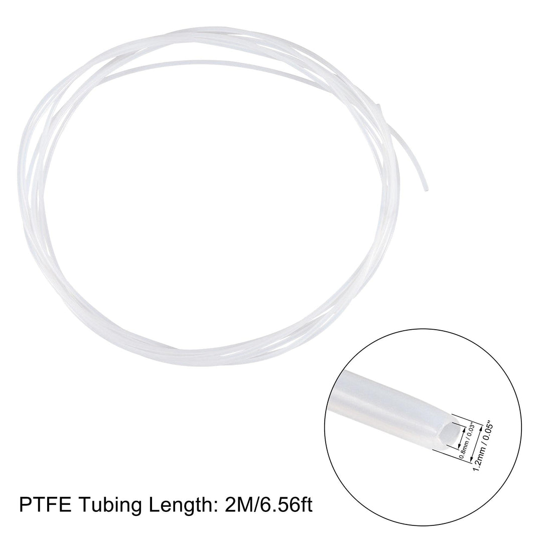PTFE Tubing Hose High Temperature Multifunctional Pipe White 0.8mm/0.03&#39;&#39;ID x 1.2mm/0.05&#39;&#39;OD x 6.56ft with Tube Cutter
