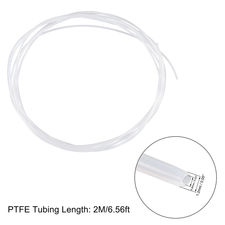 PTFE Tubing Hose High Temperature Multifunctional Pipe White 0.8mm/0.03&#39;&#39;ID x 1.2mm/0.05&#39;&#39;OD x 6.56ft with Tube Cutter