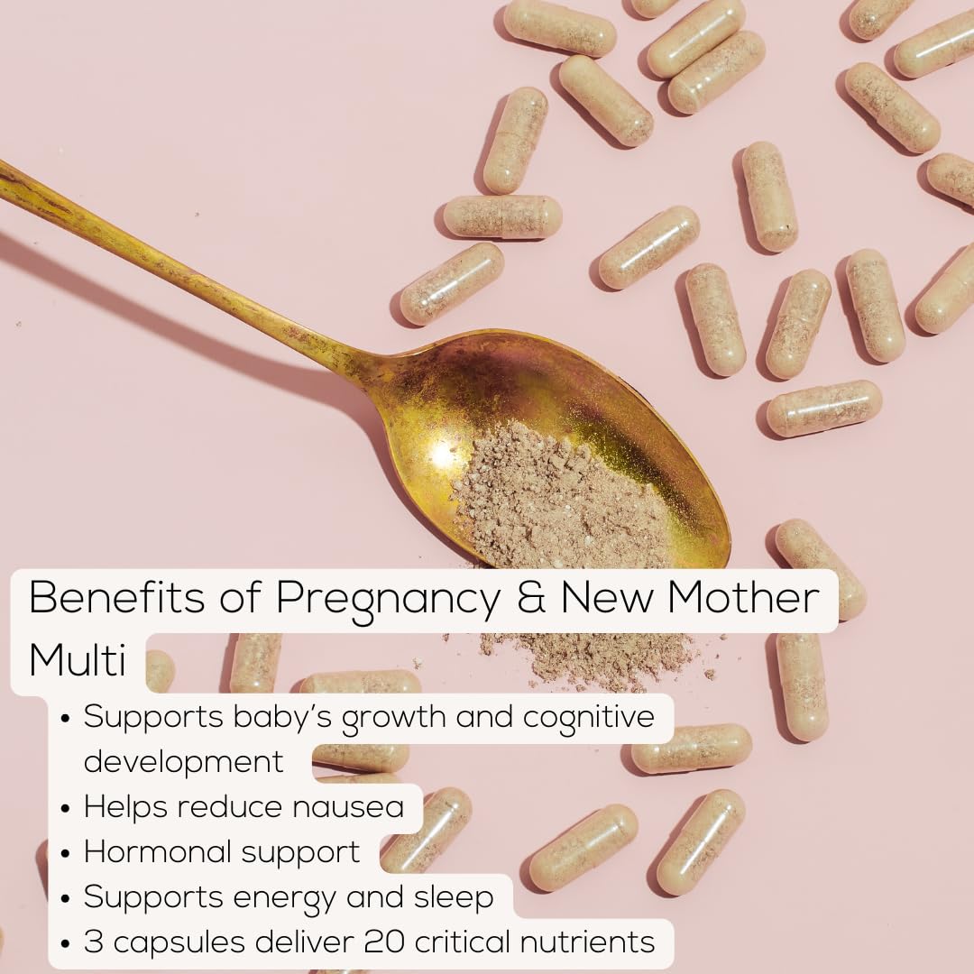 Women Prenatal Multivitamin, for All Stages of Pregnancy, 400mg Choline, Folate, Vitamin D. Supports Egg Quality and Fertility, Gluten &amp; Allergen Free, 90 Vegan Capsules (30-Day Supply)