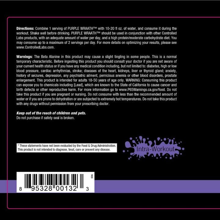 Controlled Labs Purple Wraath Purple Lemondae, 45-Servi