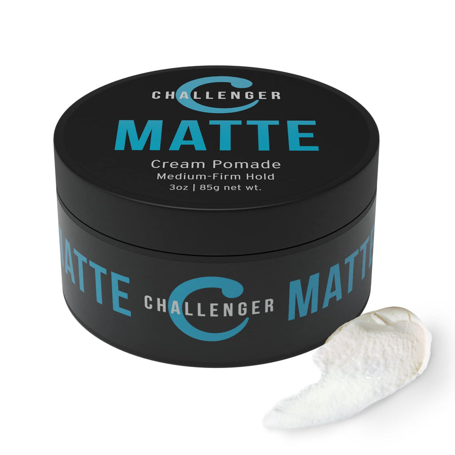 Men’s Matte Cream Pomade | Natural Shine Free Finish Product | Clean & Subtle Scent | Medium Firm Hold & Travel Friendly | 3oz