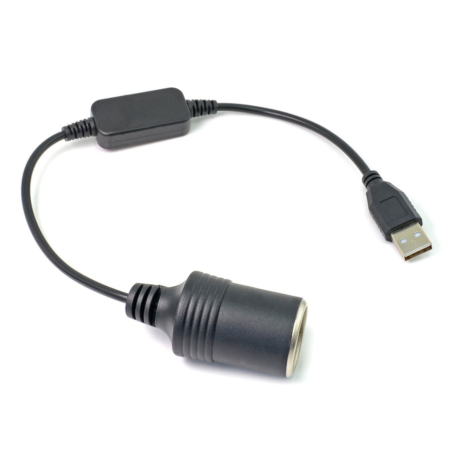 USB to 12V DC Adapter - USB A Male to 12V Car Cigarette Lighter Socket Female Power Converter (Max Output 12V 0.8A)