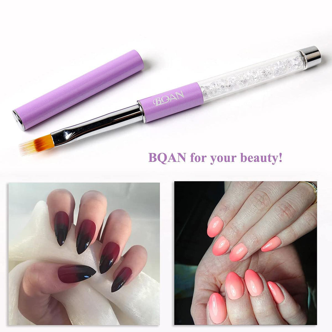 1Pc UV Gel Nail Brush With Rhinestone Handle Nylon Hair Ombre Brush Pro Nail Art Tools