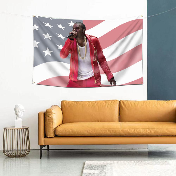 Kanye Flag 3x5Feet West Wall Tapestry Funny Room Wall Tapestry for Room College Dorm Decor