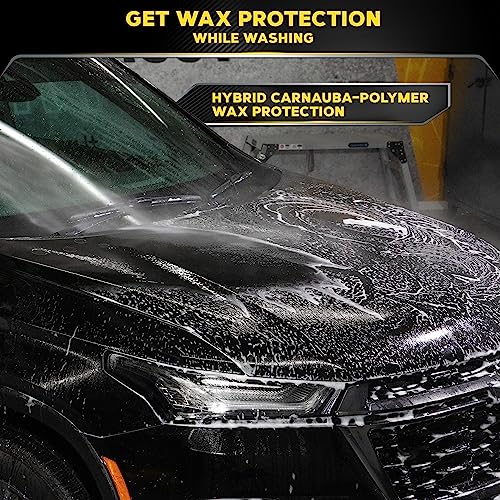 Meguiar&#39;s Ultimate Wash &amp; Wax - Premium Car Wash Soap and Wax Cleans Paint, Adds Gloss and Shine, and Leaves Behind Additional Wax Protection, Wash Wax Combo - 2 in 1 Car Wash, 48 Oz