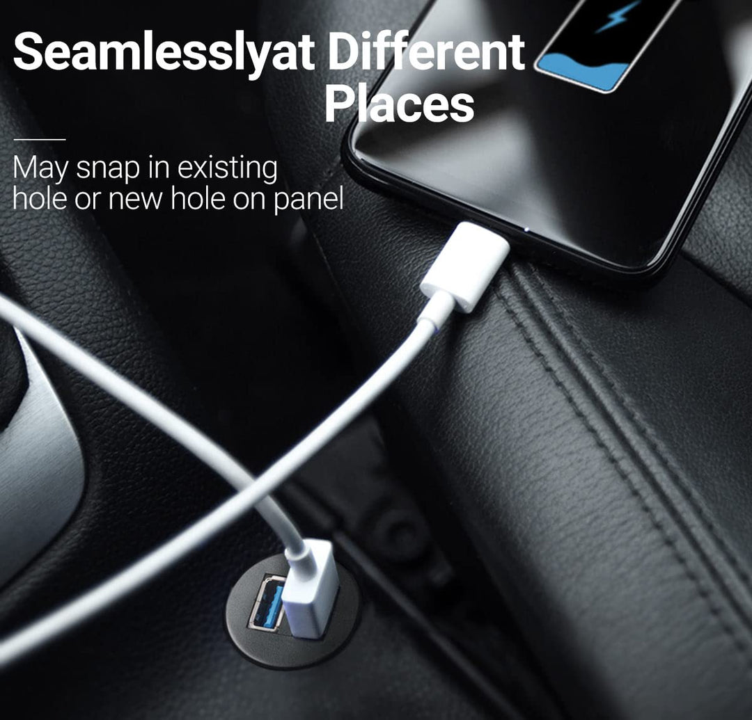 ICESPRING 2 Ports USB 3.0 Extension Cable, Flush Mount 