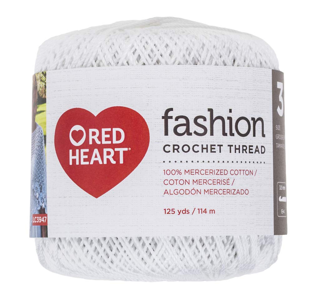 Fashion Crochet Thread, 3, White 375 Foot