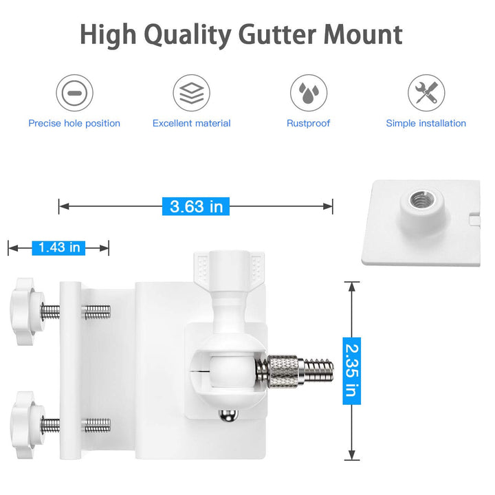 HOLACA Weatherproof Gutter Mount for Ring Super Solar P