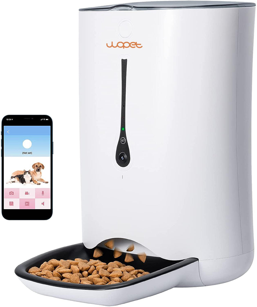 Automatic Cat Feeder with Camera,7L App Control Smart Feeder Cat Dog Food Dispenser,6-Meal Auto Pet Feeder with Timer Programmable,HD Camera for Voice and Video Recording