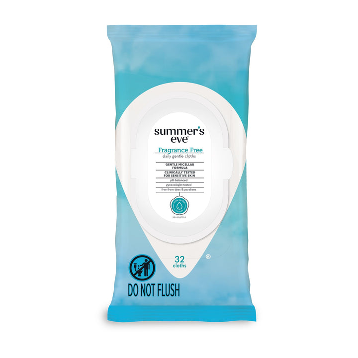 Summer's Eve Cleansing Cloths | Fragrance Free | pH-Balanced | 32 Count (Pack of 1)