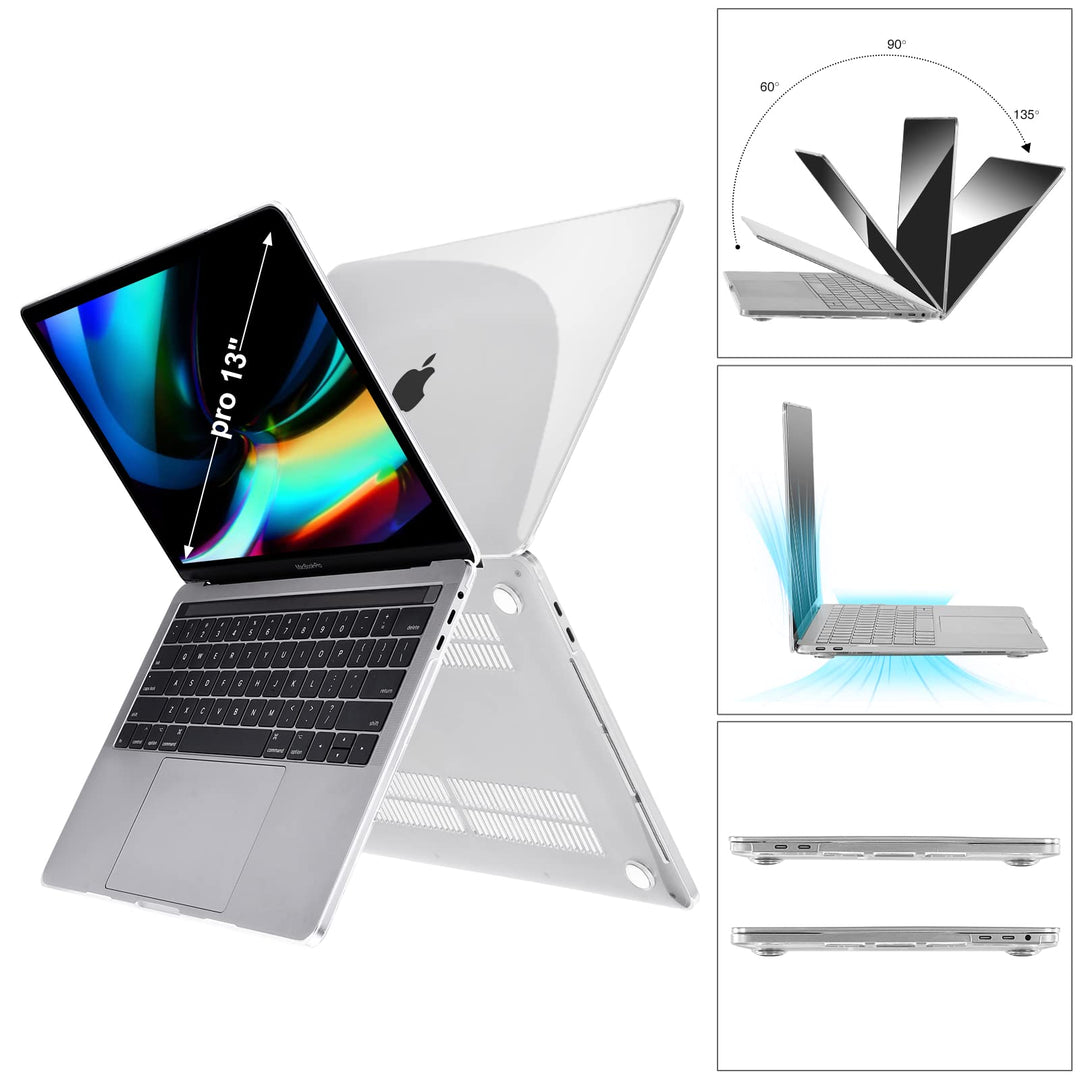Case Compatible with MacBook Pro 13 inch M2 2024 2023 2022-2016 Release M1 A2338 A2289 A2251 A2159 A1989 A1706 A1708 Protective Hard Case with Keyboard Cover, Screen Protector, Crystal Clear