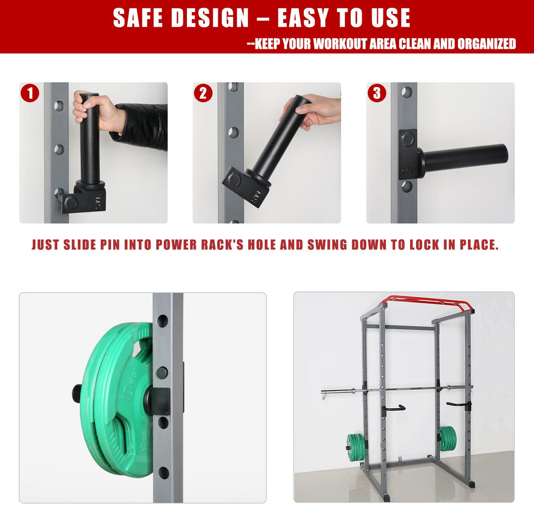 SYL Fitness Olympic Weight Plates Holder Power Rack Att