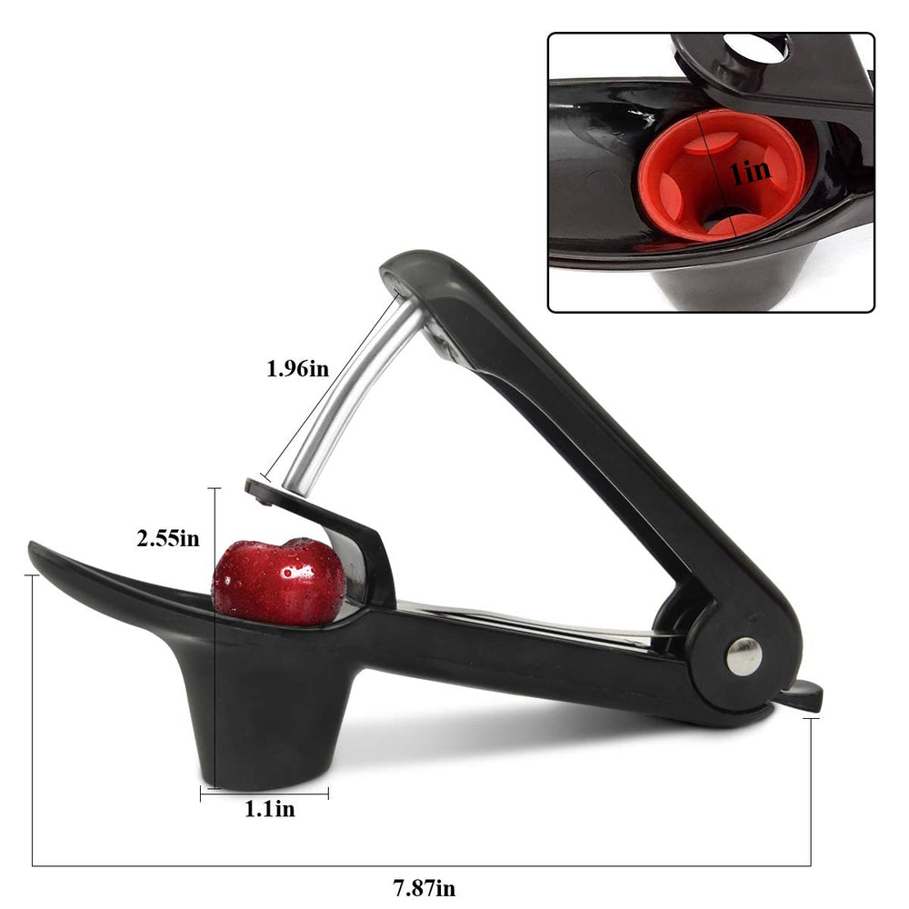 TaurusScrew Cherry Pitter Tool, Cherry Pit Remover Tool, Cherry Picker, Fruit Core Remover Design for Make Delicious Cherries Dishes and Cocktail Cherries (Black)