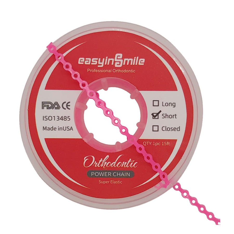 short , pink : Dental Orthodontic Spool Elastic Rubber 