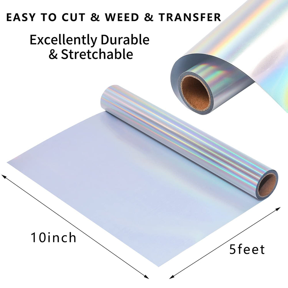 Holographic Htv Heat Transfer Vinyl Roll Reflective Htv 12 Inch x 6 Feet Htv Heat Hransfer for Silhouette CameoVinyl RollsVinyl Design for T-Shirts Heat Vinyl Design