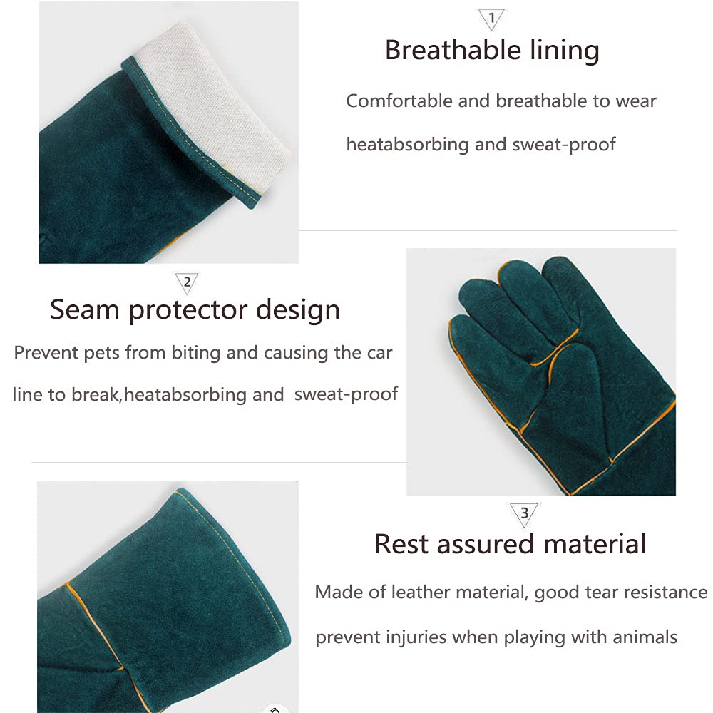 Anti-Bite Work Gloves, Regular 60cm/ 23.6 Inch Bite Resistant Animal Handling Gloves for Welding, Gardening, Grooming, Handling Dog/Cat/Bird/Snake/Lizard/Turtle, Durable Protective Gloves