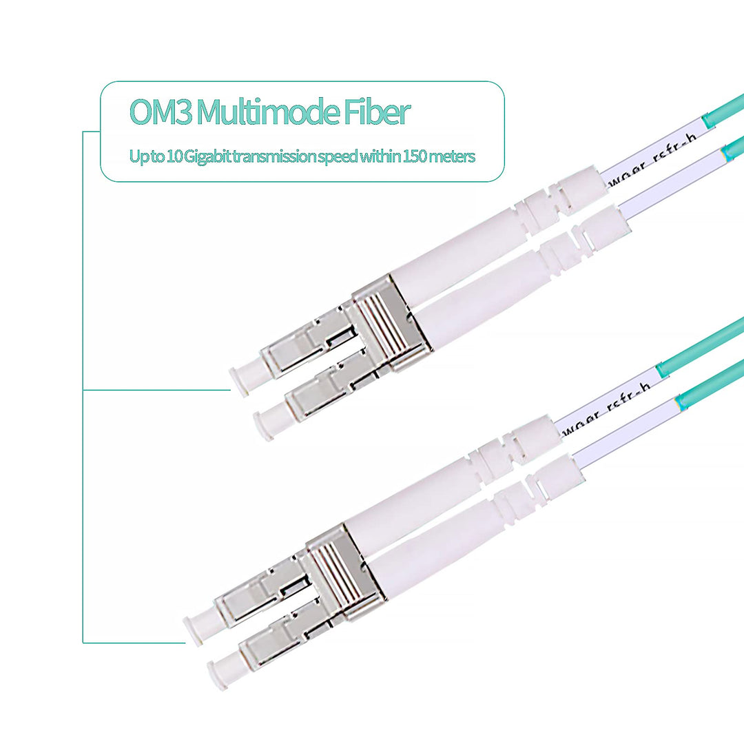 QSFPTEK OM3 LC to LC Fiber Cable, 10GB Internet Patch D