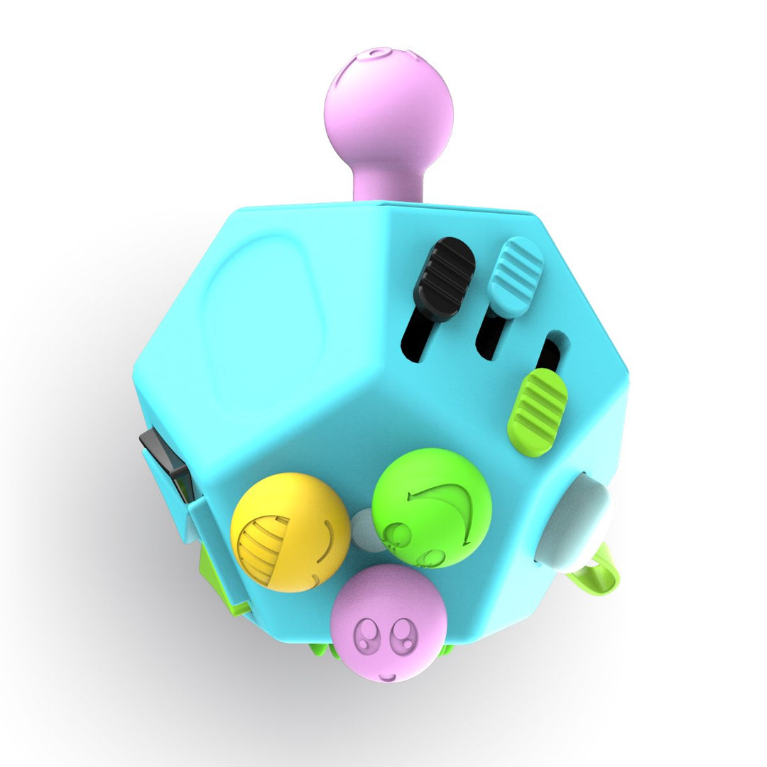 Fidget Dodecagon -12-Side Fidget Cube Relieves Stress and Anxiety Anti depression cube for Children and Adults with ADHD ADD OCD Autism (B3 Blue sky)