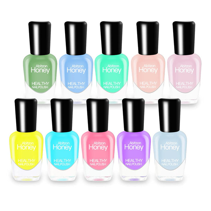 NEW Nail Polish Set (10 Bottles) - Non-Toxic Eco-Friendly Easy Peel Off &amp; Quick Dry Water Based Nail Polish