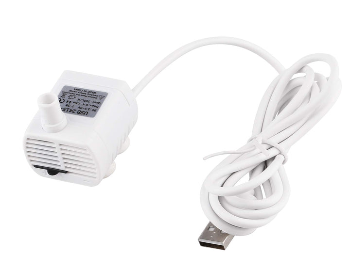 Driew 3W DC 3.5-8V USB Water Pump with Power Cord, Solar Mini Submersible,Brushless,Waterproof (USB Water Pump White)