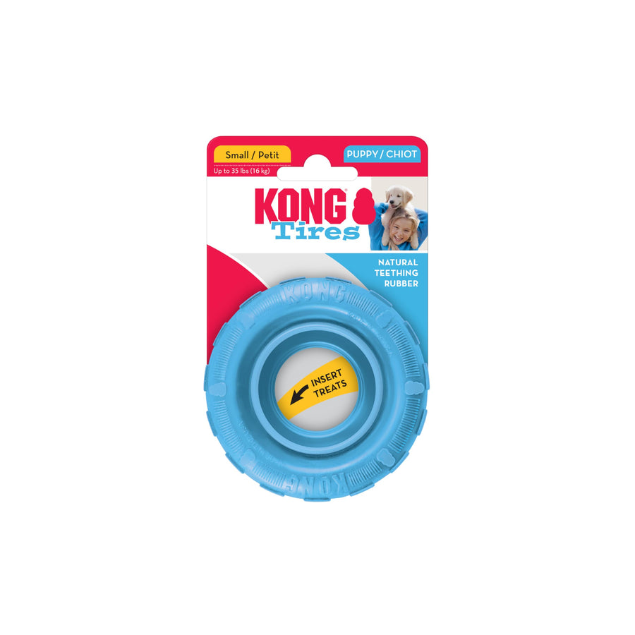 Puppy Tires - Dog Chew Toy for Puppies - Stuffable Dog Toy for Treats & Snacks - Natural Rubber Chew Toy for Teething Puppy - for Small Puppies - Randomly Provided Color