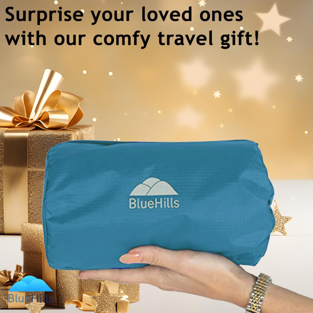 Ultra Compact Travel Blanket in Portable Case Premium Soft Large Airplane Blanket Flight Essentials for Car Plane Train Hotel Layover Peacock Teal C004