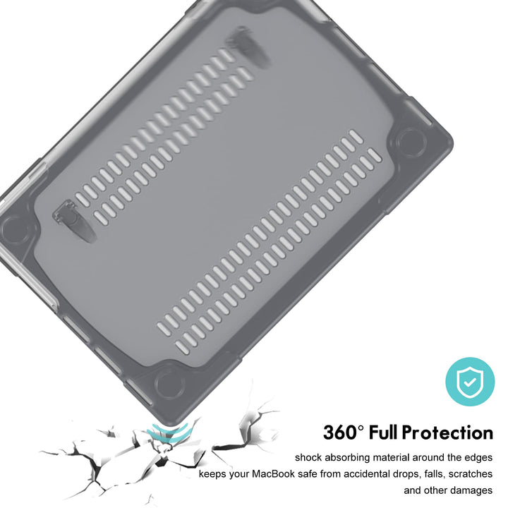 for MacBook Pro 14.2 inch 2024 M4 A3112 A3185 A3401/Pro 14 2023 2022 2021 M3 A2918 A2992 M2 A2779 M1 A2442 with Pro/Max Chip, Heavy Duty Hard Shell Case with Fold Kickstand -Grey