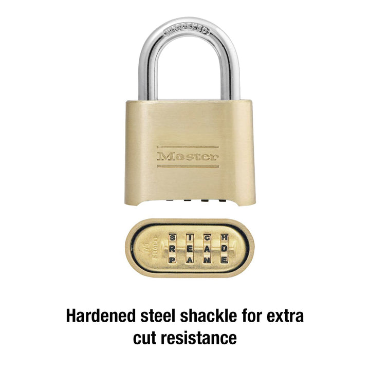 Padlock, Set Your Own Letter Combination Lock, 2 in. Wide, 175DWD, 1- inch, Tan