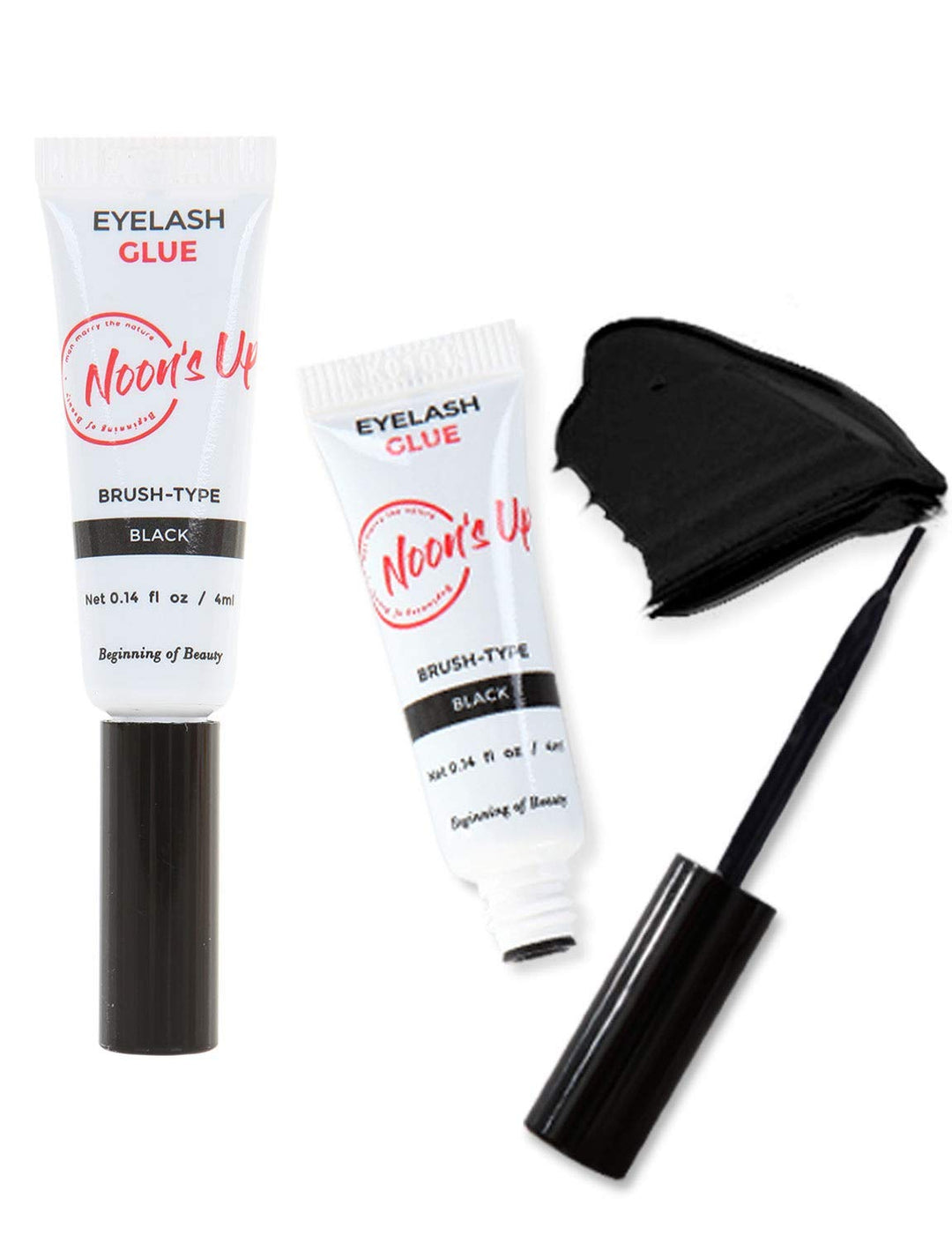 NOON&#39;S UP Eyelash Glue (Black) - Super Strong Hold Eyelash Adhesive | Waterproof Eyelash Glue | Hypoallergenic Lash Glue for Sensitive Eyes | Black Eyelash Glue That Blends Naturally (0.14 Fl. Oz.)