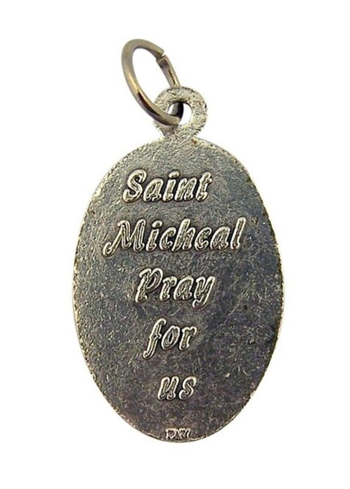 Archangel Saint St Michael 1 Silver Tone Medal Pendant